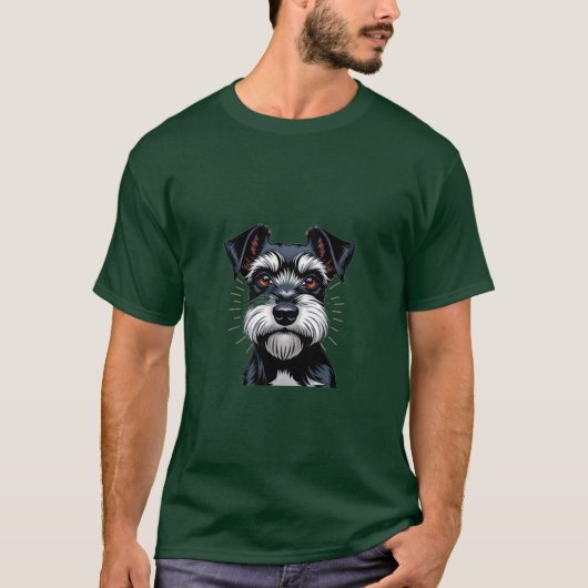 Miniatuur Schnauzer hond T-shirt (Voorkant)
