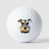 Miniatuur Schnauzer Hondenliefhebber Cute Dier Golfballen (Voorkant)