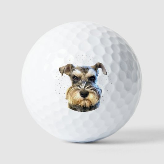 Miniatuur Schnauzer Hondenliefhebber Leuk Dier Golfballen (Voorkant)