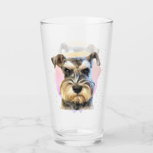 Miniatuur Schnauzer Hondenliefhebber Leuk Dierlijk Glas (Achterkant)