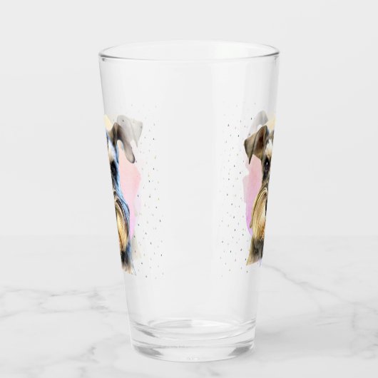Miniatuur Schnauzer Hondenliefhebber Leuk Dierlijk Glas (Links)