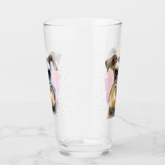 Miniatuur Schnauzer Hondenliefhebber Leuk Dierlijk Glas (Rechts)