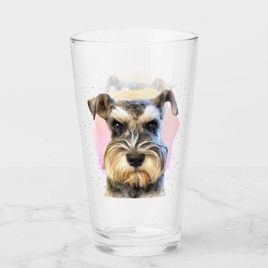 Miniatuur Schnauzer Hondenliefhebber Leuk Dierlijk Glas (Voorkant)