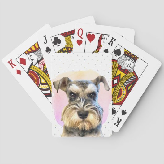 Miniatuur Schnauzer Hondenliefhebber Leuk Dierlijk Pokerkaarten (Achterkant)