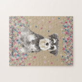 Miniatuur Schnauzer-hondenpuppy game Legpuzzel (Horizontaal)