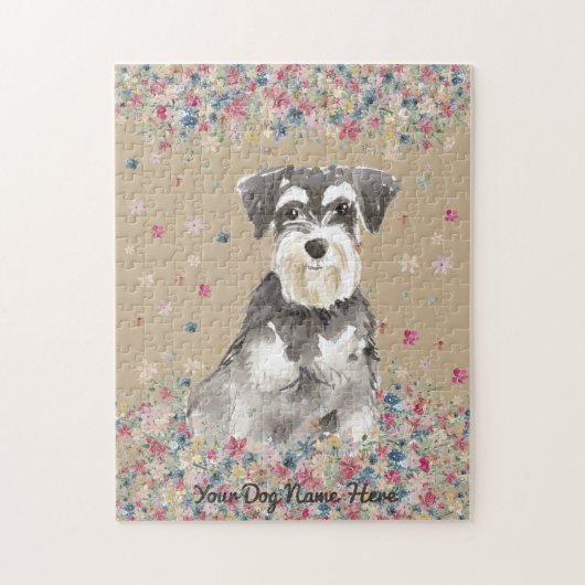 Miniatuur Schnauzer-hondenpuppy game Legpuzzel (Verticaal)