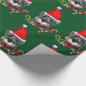 Miniatuur Schnauzer in Santa Hat Verpakkingspapier Cadeaupapier (Hoek)