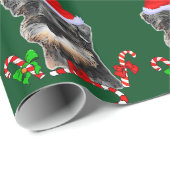 Miniatuur Schnauzer in Santa Hat Verpakkingspapier Cadeaupapier (Rol Hoek)