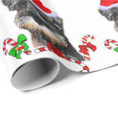 Miniatuur Schnauzer in Santa Hat Verpakkingspapier Cadeaupapier (Rol Hoek)