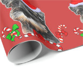 Miniatuur Schnauzer in Santa Hat Verpakkingspapier Cadeaupapier (Rol Hoek)