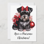 Miniatuur Schnauzer Kerst- en Nieuwjaarskaart Feestdagenkaart (Voorkant)
