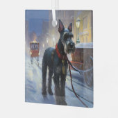 Miniatuur Schnauzer Kerst Feestelijke Periode Glas Ornament (Voorkant links)