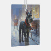 Miniatuur Schnauzer Kerst Feestelijke Periode Glas Ornament (Voorkant Rechts)