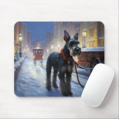 Miniatuur Schnauzer Kerst Feestelijke Periode Muismat (Met muis)