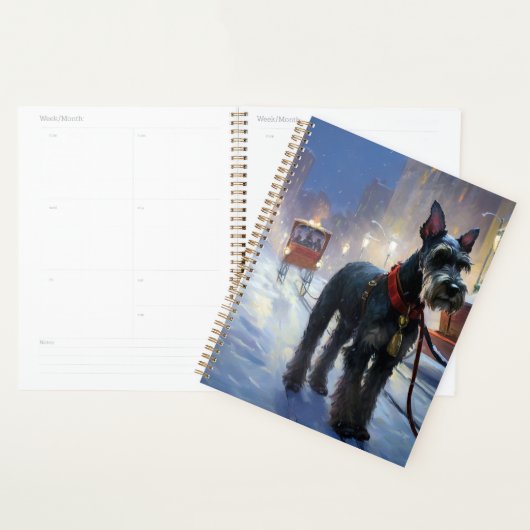 Miniatuur Schnauzer Kerst Feestelijke Periode Planner (Display)