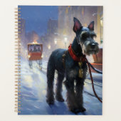 Miniatuur Schnauzer Kerst Feestelijke Periode Planner (Voorkant)