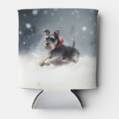 Miniatuur Schnauzer Kerst sneeuw winter Blikjeskoeler (Voorkant)