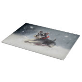 Miniatuur Schnauzer Kerst sneeuw winter Snijplank (Hoek)