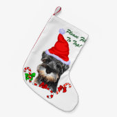 Miniatuur Schnauzer Kerst Vrolijk Kleine Kerstsok (Voorkant (Hangend))