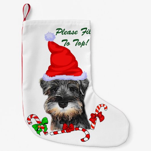 Miniatuur Schnauzer Kerst Vrolijk Kleine Kerstsok (Voorkant)