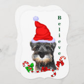 Miniatuur Schnauzer Kerst Vrolijke Kaart (Voorkant / Achterkant)