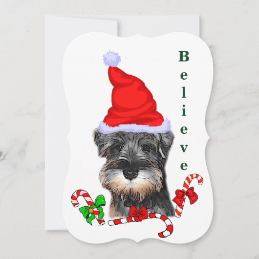 Miniatuur Schnauzer Kerst Vrolijke Kaart (Voorkant)