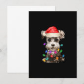 Miniatuur Schnauzer kerstboom Lampje Xm Kaart (Voorkant / Achterkant)