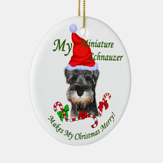 Miniatuur Schnauzer Kerstcadeaus Ornament (Rechts)