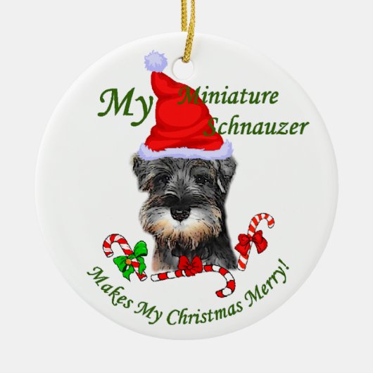 Miniatuur Schnauzer Kerstcadeaus Ornament (Voorkant)