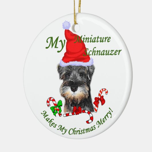 Miniatuur Schnauzer Kerstcadeaus Ornament (Links)