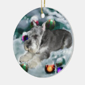 Miniatuur Schnauzer Kerstcadeaus Ornament (Links)