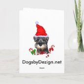 Miniatuur Schnauzer-kerstcadeautjes Feestdagen Kaart (Achterkant)