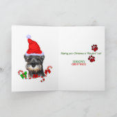 Miniatuur Schnauzer-kerstcadeautjes Feestdagen Kaart (Binnen)
