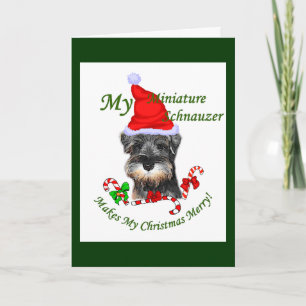 Miniatuur Schnauzer-kerstcadeautjes Feestdagen Kaart