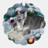 Miniatuur Schnauzer-kerstcadeautjes Ornament Kaart (Voorkant)