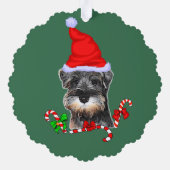 Miniatuur Schnauzer-kerstcadeautjes Ornament Kaart (Achterkant)