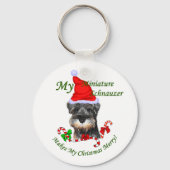 Miniatuur Schnauzer-kerstcadeautjes Sleutelhanger (Voorkant)