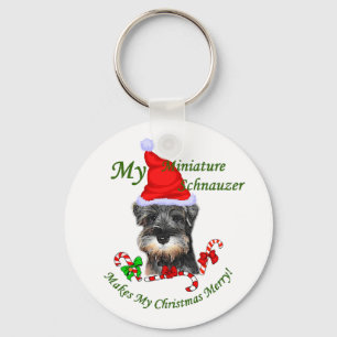 Miniatuur Schnauzer-kerstcadeautjes Sleutelhanger