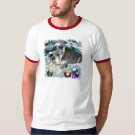 Miniatuur Schnauzer-kerstcadeautjes T-shirt