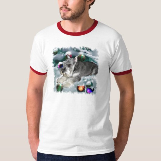 Miniatuur Schnauzer-kerstcadeautjes T-shirt (Voorkant)