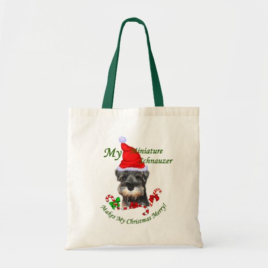 Miniatuur Schnauzer-kerstcadeautjes Tote Bag (Voorkant)