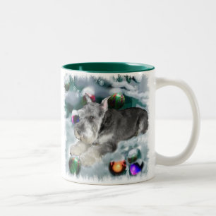 Miniatuur Schnauzer-kerstcadeautjes Tweekleurige Koffiemok