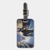 Miniatuur Schnauzer Kerstfeest Seizoen Bagagelabel (Voorkant verticaal)