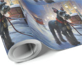 Miniatuur Schnauzer Kerstfeest Seizoen Cadeaupapier (Rol Hoek)