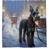 Miniatuur Schnauzer Kerstfeest Seizoen Douchegordijn (Voorkant)