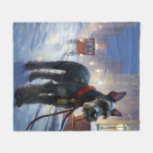 Miniatuur Schnauzer Kerstfeest Seizoen Fleece Deken (Voorkant (Horizontaal))