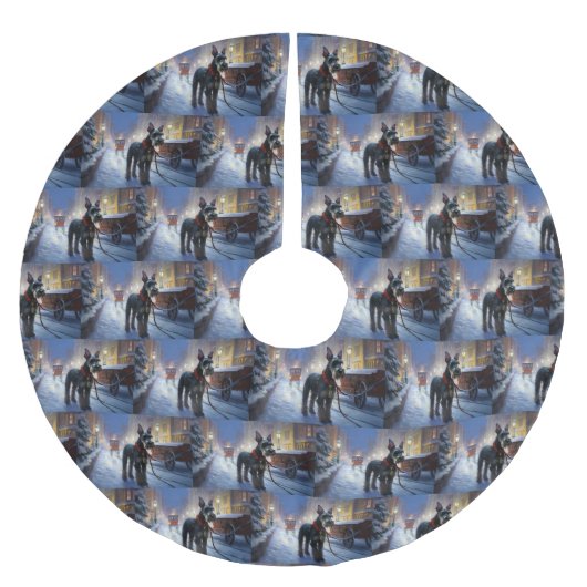 Miniatuur Schnauzer Kerstfeest Seizoen Kerstboom Rok (Voorkant)