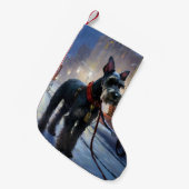 Miniatuur Schnauzer Kerstfeest Seizoen Kleine Kerstsok (Voorkant (Hangend))