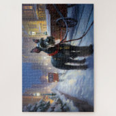 Miniatuur Schnauzer Kerstfeest Seizoen Legpuzzel (Verticaal)