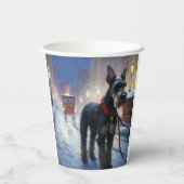 Miniatuur Schnauzer Kerstfeest Seizoen Papieren Bekers (Achterkant)